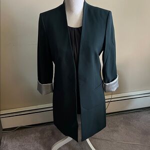 Calvin Klein Dark Green Blazer with Silver striped lining